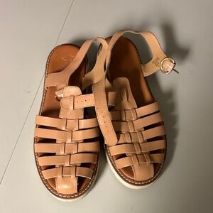 Tan Woven Leather Sandals